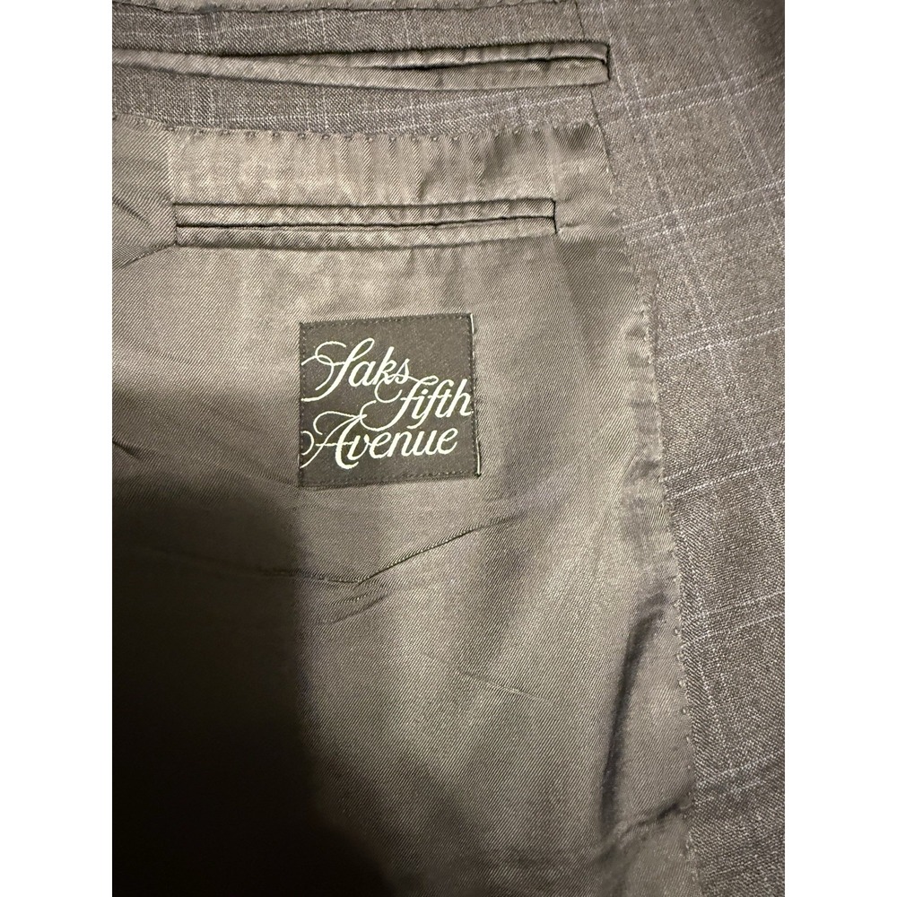 Ermenegildo Zegna Saks Fifth Avenue Blazer Mens 48R Gray Window 15 Milmil 15 - Picture 8 of 9
